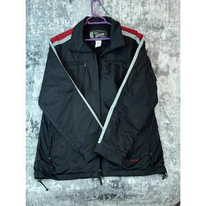 Victory Motorcycles Medium Nylon Riding Racing Jacket Red Gray Stripe USA M